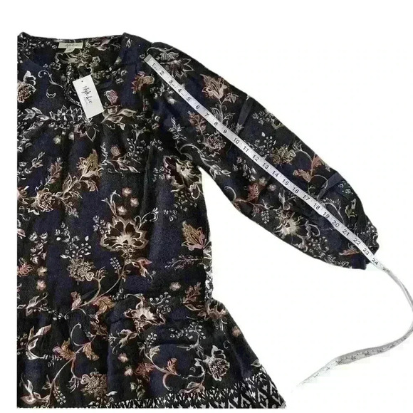 Style & Co Petite Gauze Tired Shift Dress Black Floral Size PXL NWT Bohemian - Picture 14 of 14